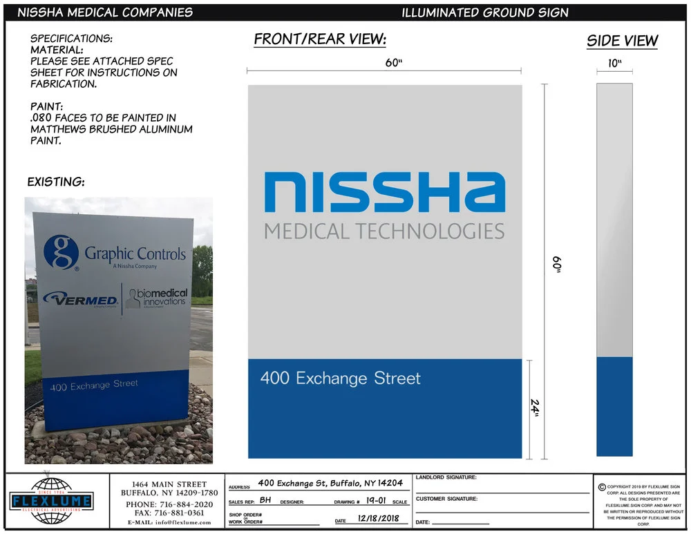 Nissha Medical Technologies - Monument Sign