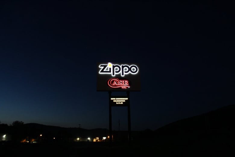 Zippo Sign at Dusk (1)